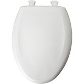 Elongated Plastic Toilet Seat with Top-Tite Hinges