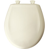 Round Solid Plastic Toilet Seat Whisper-Close with Easy Clean and Change Hinges with STA-TITE and DuraGuard