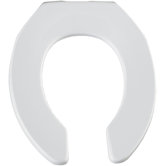 Round Commercial Open Front Solid Plastic Toilet Seat with Self- Sustaining Check Hinges with STA-TITE
