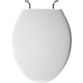Round Solid Plastic Designed for Case 1000 Bowl Toilet Seat with Stylish, Secure Chrome Hinges