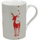Winter Splendor 10 oz. Reindeer Mug (Set of 4)