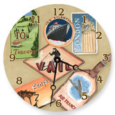 Travel and Leisure Round Clock