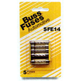 5 Count SFE 14 Amp Glass Tube Fuses BP/SFE14