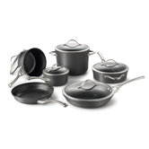 Contemporary Hard Anodized Aluminum 11-Piece Cookware Set