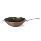 Contemporary Nonstick Bronze Anodized Edition 12" Flat Bottom Wok