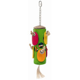 Living World Nature's Treasure Bamboo Foraging Tube with Doors  Hookbill Bird Toy