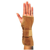 Suede Wrist Brace in Brown / Tan