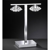 Halogen Tischleuchte "Megan" in Klar / Chrom