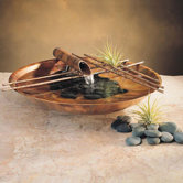 Copper Nature Bowl Small Tabletop Fountain in Flame Finish