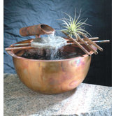 Copper Gentle Flow Tabletop Fountain in Flame Finish