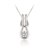 Round Cubic Zirconia Pendant and Chain