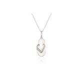 Sterling Silver Cubic Zirconia Flip Flop Necklace