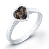 Heart Shaped Sterling Silver Quartz Ring