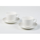 4-tlg. Kaffee-/ Teetassen Set "Twist White" aus Premium Porzellan