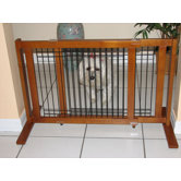 Freestanding Wood and Wire Pet Gate