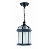 Hexagon 18" Outdoor Chain Lantern in Black