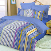 10-Piece Twin XL-Size Dorm Room in a Box in Blue / Stripe