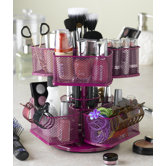 Cosmetic Organizing Carousel in Powder Coated Rose