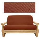 Elegant Ribbed Brick 5 Piece Full Futon Cover Set