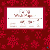 Fliegendes Wunschpapier "Flying Wish Paper&reg;" in Rot mit Schneeflocken-Dekor