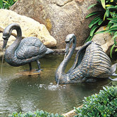 Birds Ruffled Swan Fountain