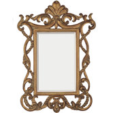 Traditional Beveled Mirror in Distressed Antique Gold
