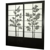 Bamboo Tree Shoji Sliding Door Kit in Black