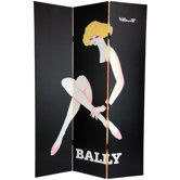 6" Tall Double Sided Vintage Women Canvas Room Divider