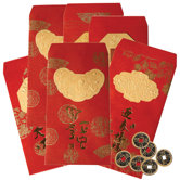 Lucky Envelopes with Coins (Set of 6)