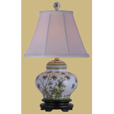 15" Porcelain Palm Tree Jar Lamp