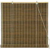 Burnt Bamboo Roll Up Blinds in Olive Green