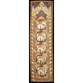 Burmese Five Elephant Long Tapestry Wall Art