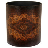 Olde-Worlde European Waste Basket in Dark Faux Leather