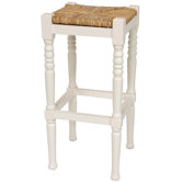 29" Classic Woven Top Barstool in White