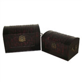 Black Calligraphy Round Top Jewelry Box Set