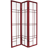 72" Eudes Decorative Paned Room Divider in Rosewood