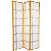 Double Cross Room Divider in Honey