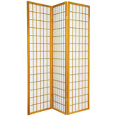 Window Pane Room Divider in Honey