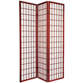 Double Sided Window Pane Room Divider in Rosewood