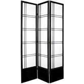 78" Double Cross Design Room Divider in Black