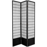 78" Window Pane Decorative Room Divider in Black