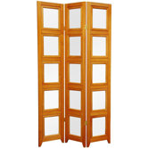 Double Sided Photo Display Room Divider in Honey
