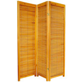 Wooden Shutter Room Divider in Honey