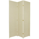 Tall Woven Fiber Room Divider in Cream