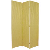 Tall Woven Fiber Room Divider in Dark Beige