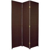Tall Woven Fiber Room Divider in Dark Mocha