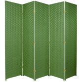 Tall Woven Fiber Room Divider in Light Green
