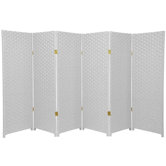 Tall Woven Fiber Room Divider in White