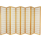 Window Pane Shoji 8 Panel Screen in Honey