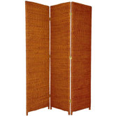 Rush Grass Woven Room Divider in Honey
